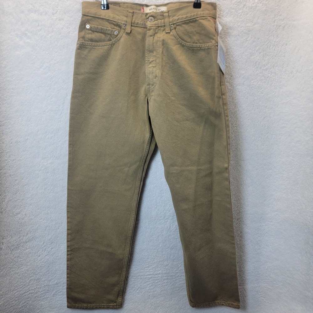 Levis‎ Mens 550 Relaxed Fit Jeans 31x30 Khaki Tan Distressed Faded Durable *READ
